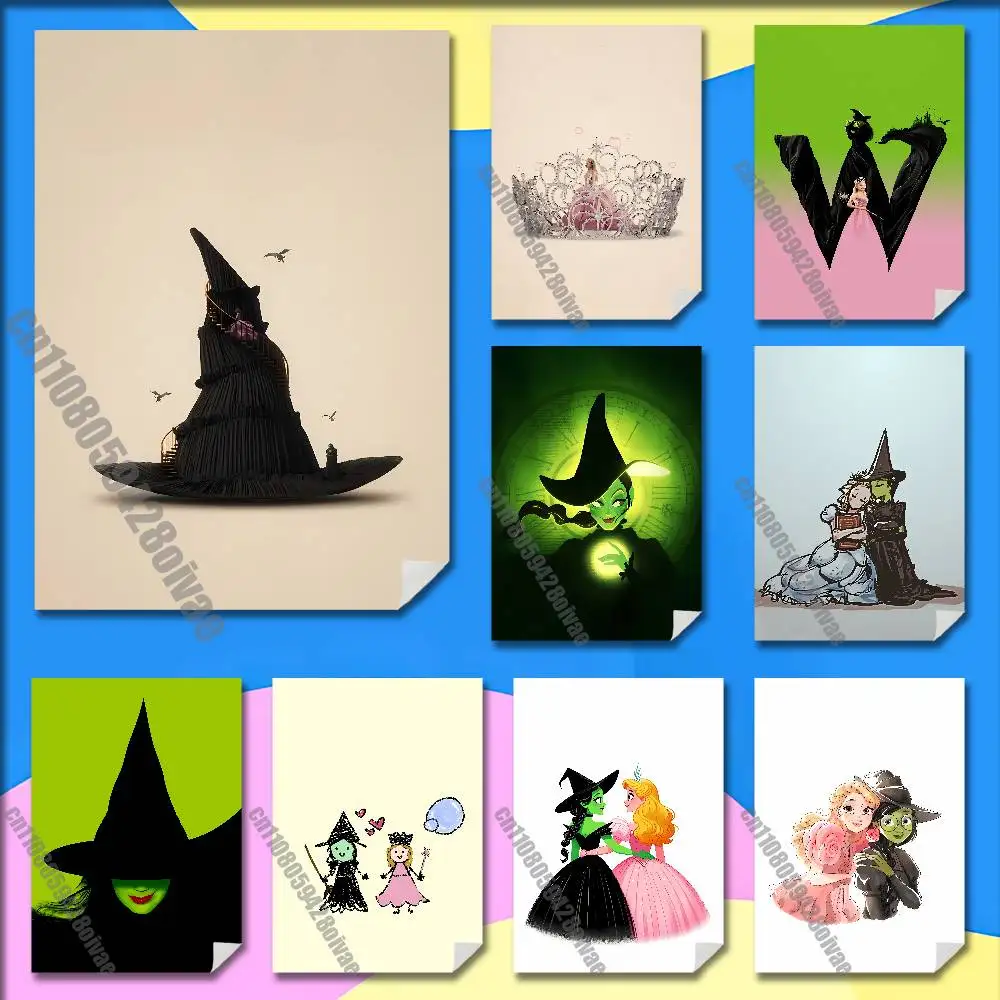 

W-WickeES Elphaba G-Glinda Poster Wall Murals For Home 21x30cm Self-adhesive Decoration Sticker Playbill Cover