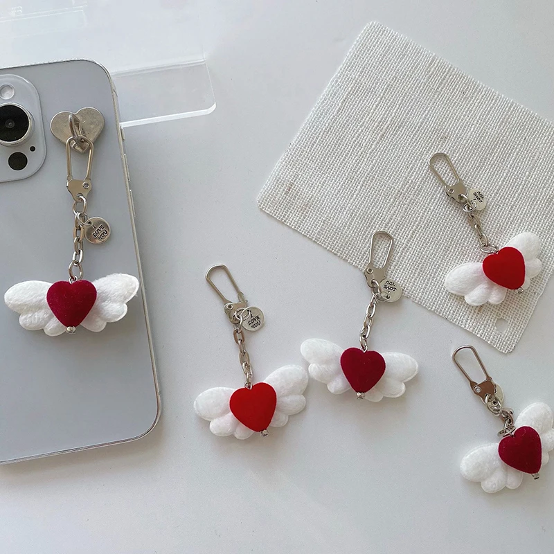 

Elegant Simple Love Wing Keychain Pendant Universal Fashion Mobile Phone Chain Exquisite Backpack Decoration Accessories Gifts