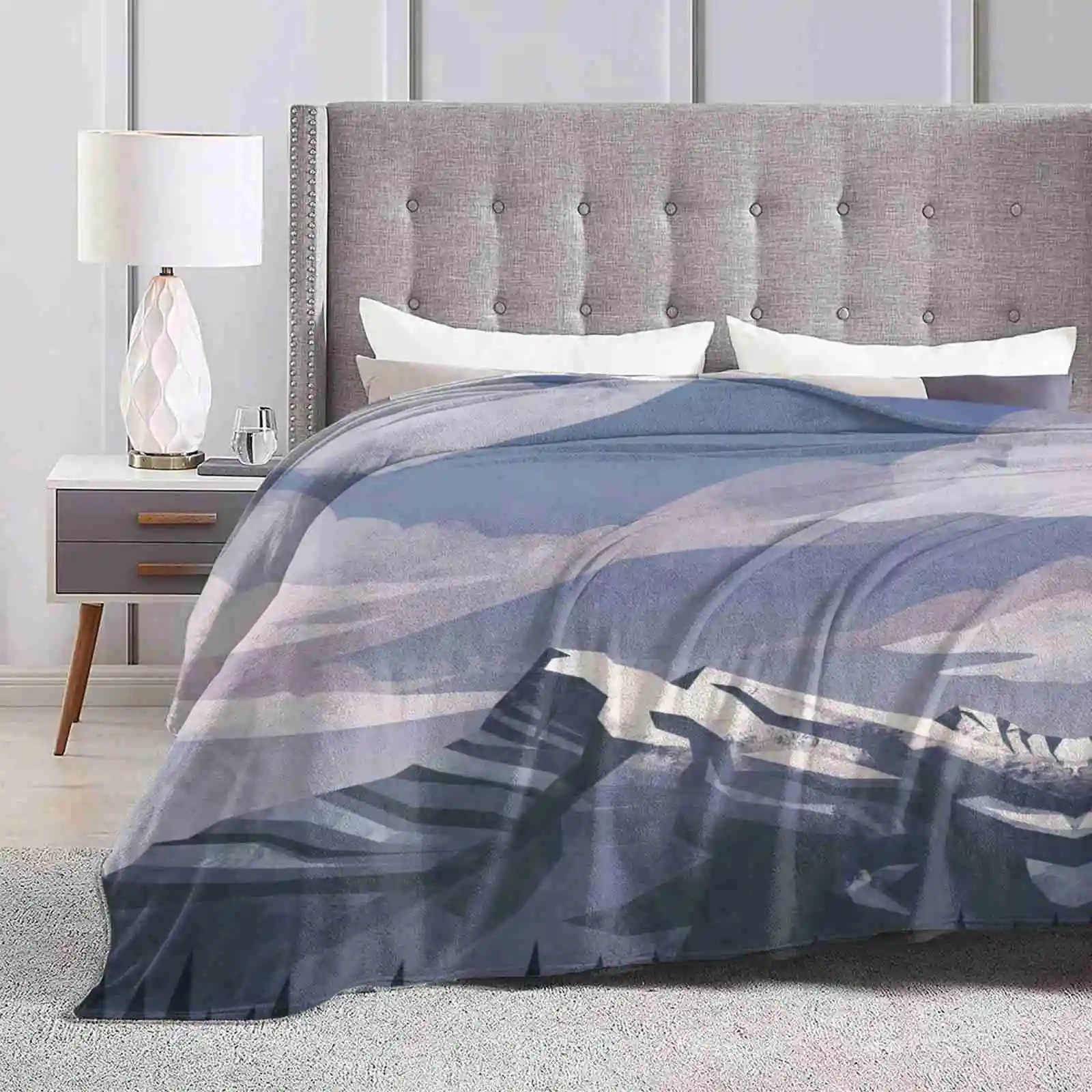 Mountain Light Hot Sale Printing High Qiality Warm Flannel Blanket Hiking Canada Alberta Mountains British Columbia Nature