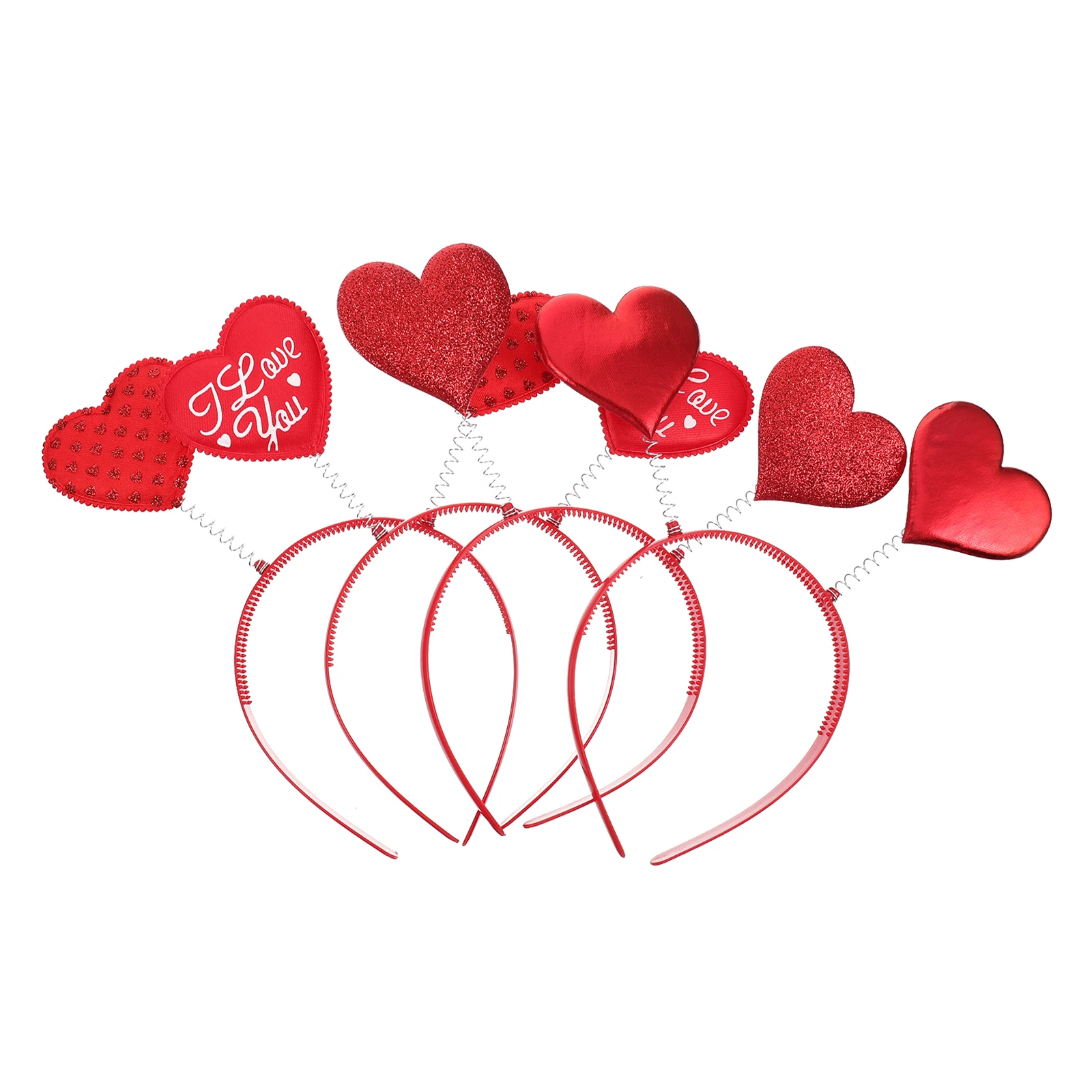 

4pcs Heart Headband Hair Clasp Hoop Shape Tie Plastic Lovely Accessories Valentine Party Christmas New Year Gifts