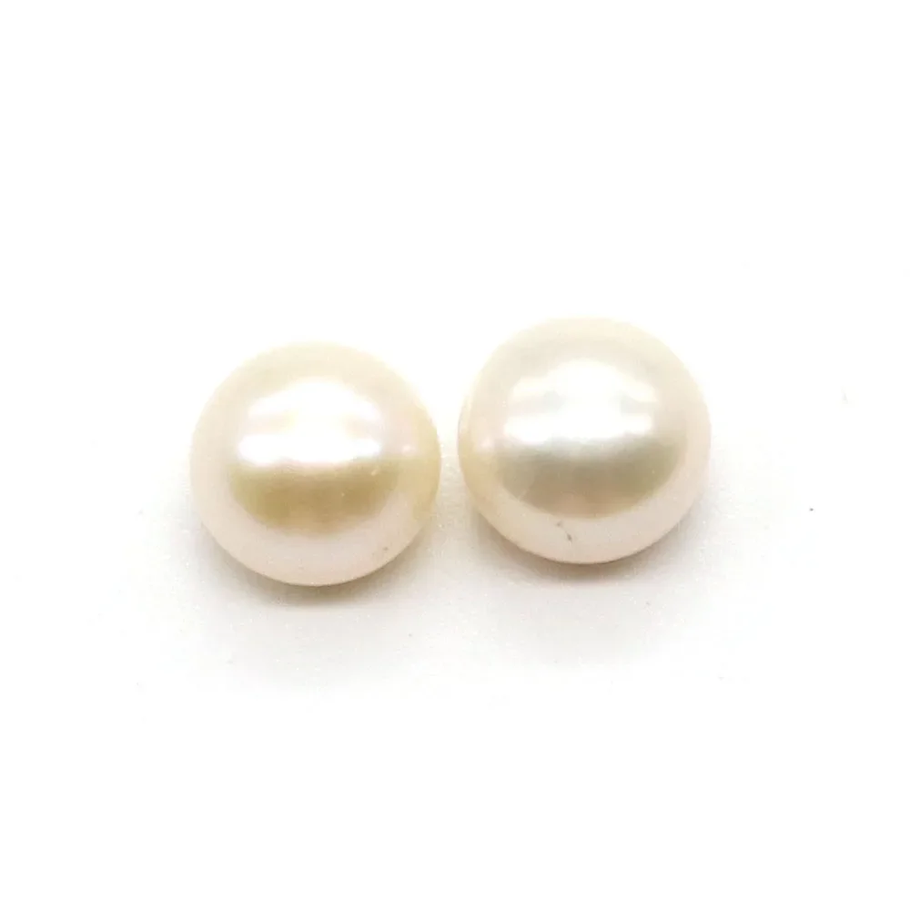 AA Natural Freshwater Pearls A Pair of Steamed Bun Bead Earrings Classic Elegant Fashion Ladies DIY Jewelry Accessories 2-13mm