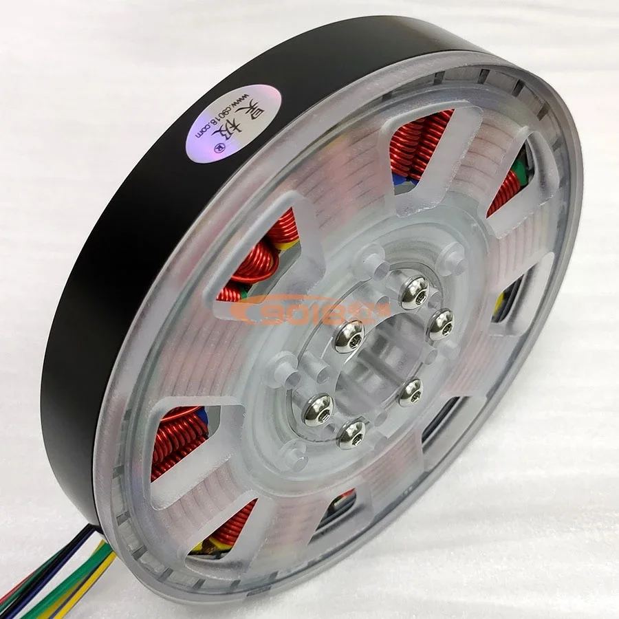 400W small hollow shaft permanent magnet brushless DC motor Hall flat ultra-thin disk generator