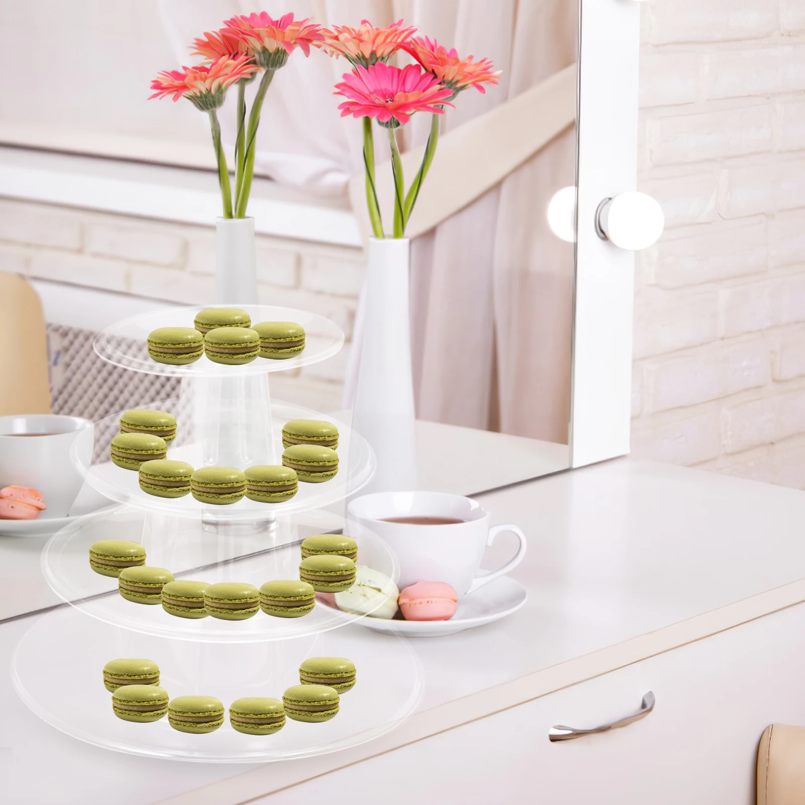 

Macaron Display Rack Plastic Cake St Dessert Tower Wedding Party Birthday Holder Transparent Multi Layered Decorative