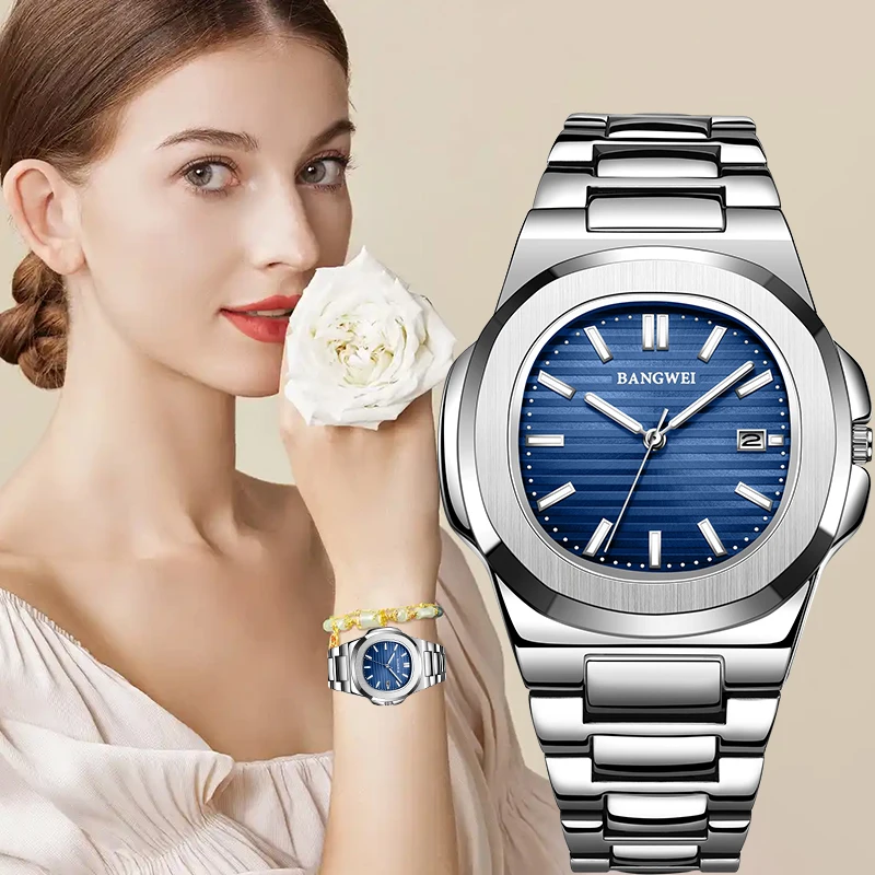 

LIGE Brand BangWei Elegant Quartz Watches for Women Fashion Ladies Luxury Business Casual Classic Woman Watch Bracelet Date Gift