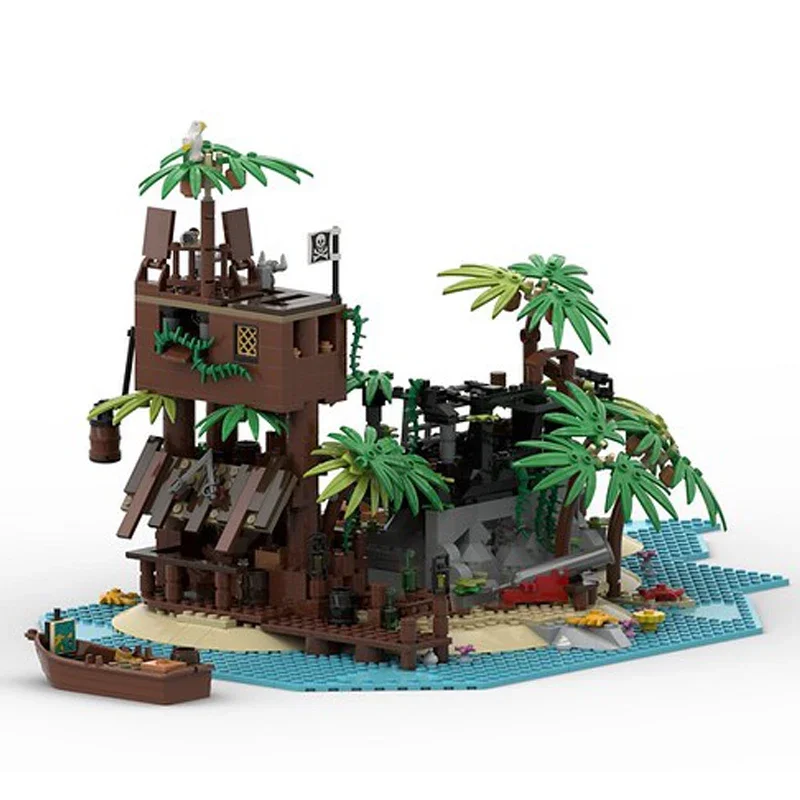 MOC Building Blocks of Pirate Series, Safe House, Technical Bricks, DIY Assembly, Construction Toys for Children, Holiday Gifts