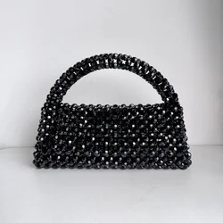 Handmade Bead Bag Big Hand-Woven Handbags Unique Designer Ladies Party Bag Top-handle Phone Purses and Handbags