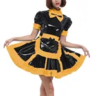 adult pvc lockable dress sissy party