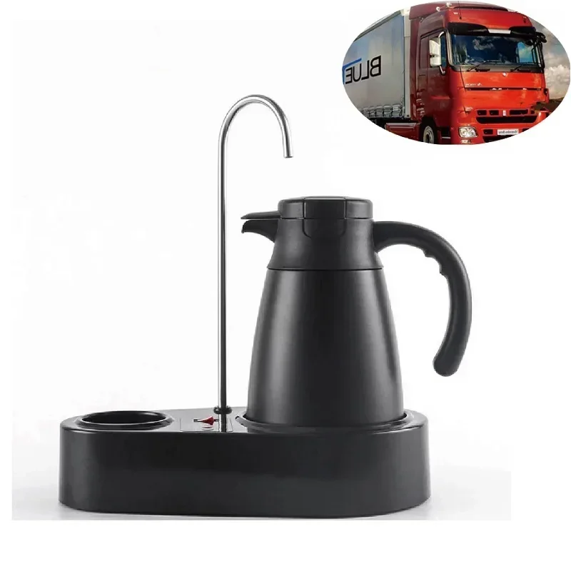 24V Truck Electric Kettle Stainless Steel Tea Coffee Travel Outdoor Car Multi-function Automatic Water Dispenser Kettle 1200ml