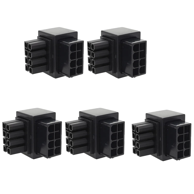 

5 Pcs ATX 8Pin Female 90 Degree Angled To 8 Pin Male Power Adapter GPU Power Steering Connector For Desktops Graphics