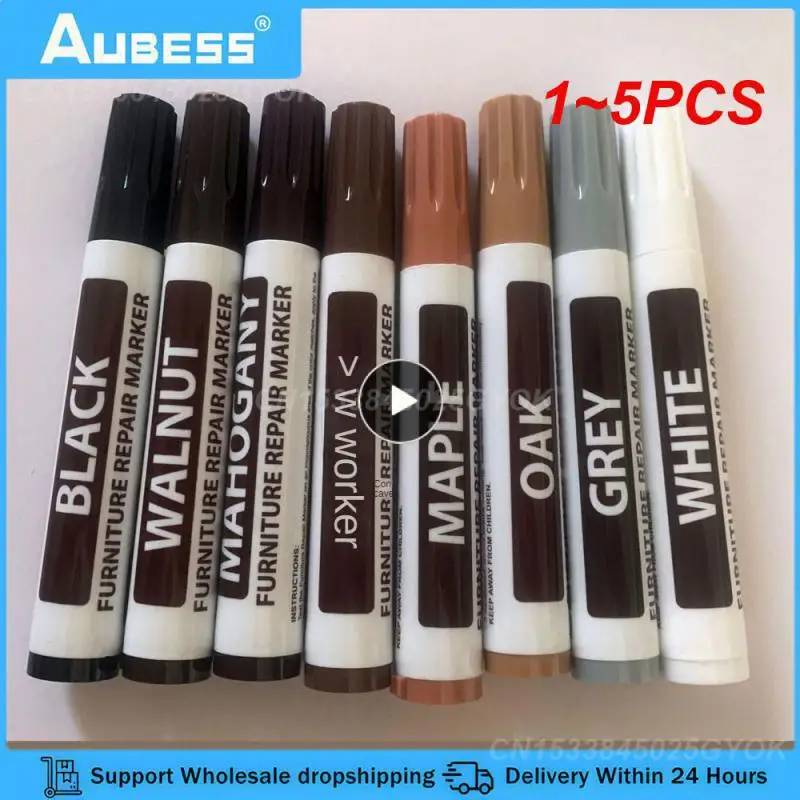 1~5PCS Household Quick-drying Scratch Repair Marker Pen Smooth Laminate Flooring Paint Pen 8 Colors Waterproof Furniture Pen