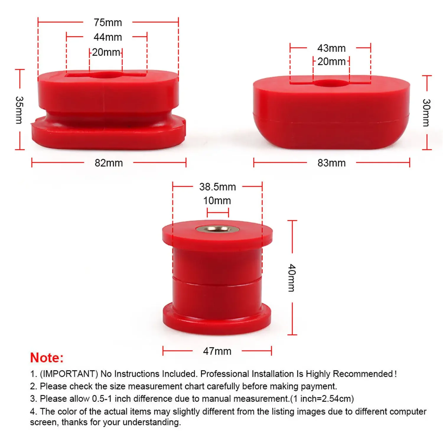 1 Set Lower Dogbone Engine Mount Bushings Lower Dogbone Insert MK4 R32 For 99-06 Audi TT Jetta VW Golf GTI