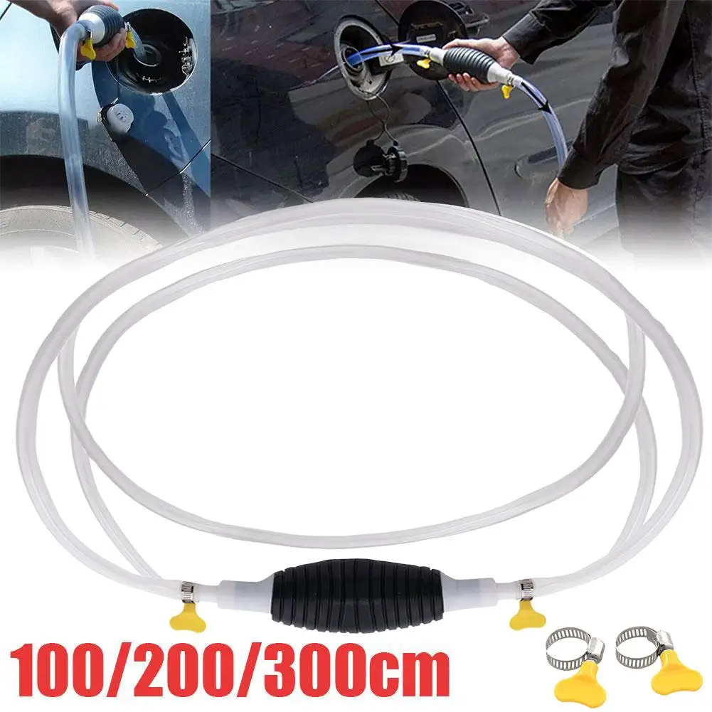 1/2/3m extrator de combustível de emergência do carro universal sifão mangueira pressurizada manual auto-escorvamento bomba de combustível acessórios de combustível do motor do carro
