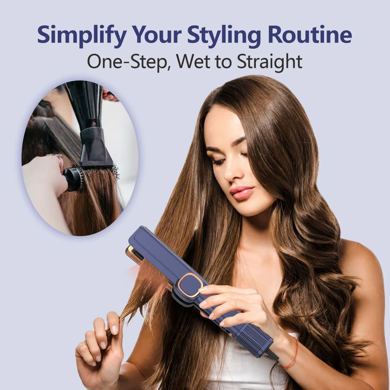 

Выпрямитель для волос STLFSTLFFlat Iron 360° ° Плойка Airflow Styler, выпрямитель для волос и бигуди 2 в 1, с вентиляцией и прохладным воздухом