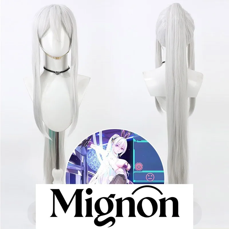 

Парик для косплея Azur Lane Kearsarge, серебристо-белый съемный хвост, подарок на Хэллоуин 1 м