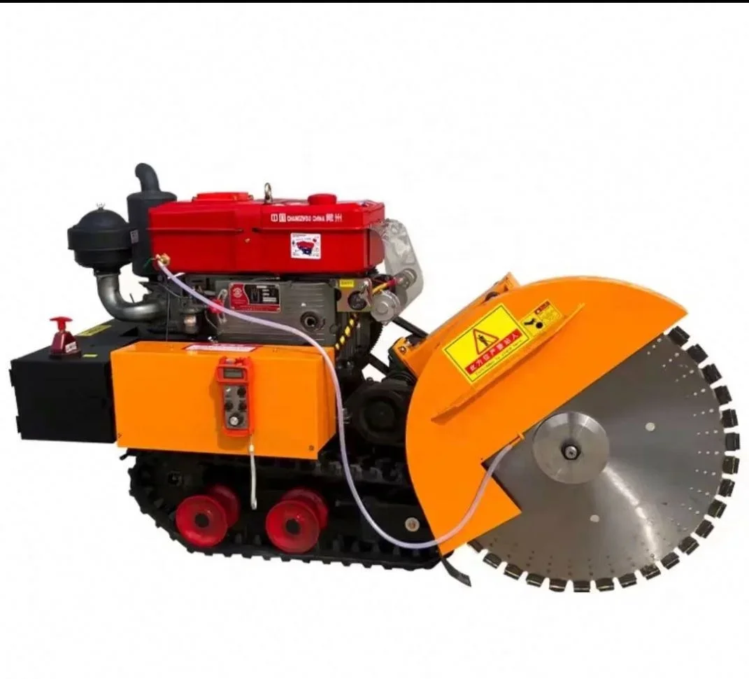 Track Type Remote-controlled Road Cutting Machine with Dual Saw Blade Cutting Equipment