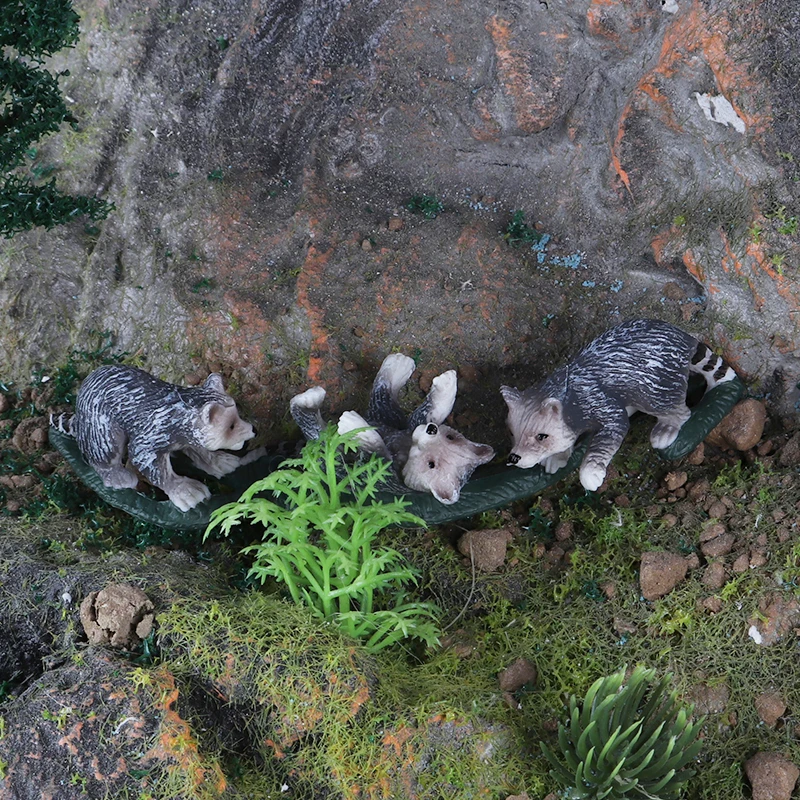 Oenux Simulation Wilde Figuren Weniger Panda Waschbär Lemur Modell Action-figuren Wald Tiere Hause Bildung Kinder Spielzeug Geschenk – Detail 14