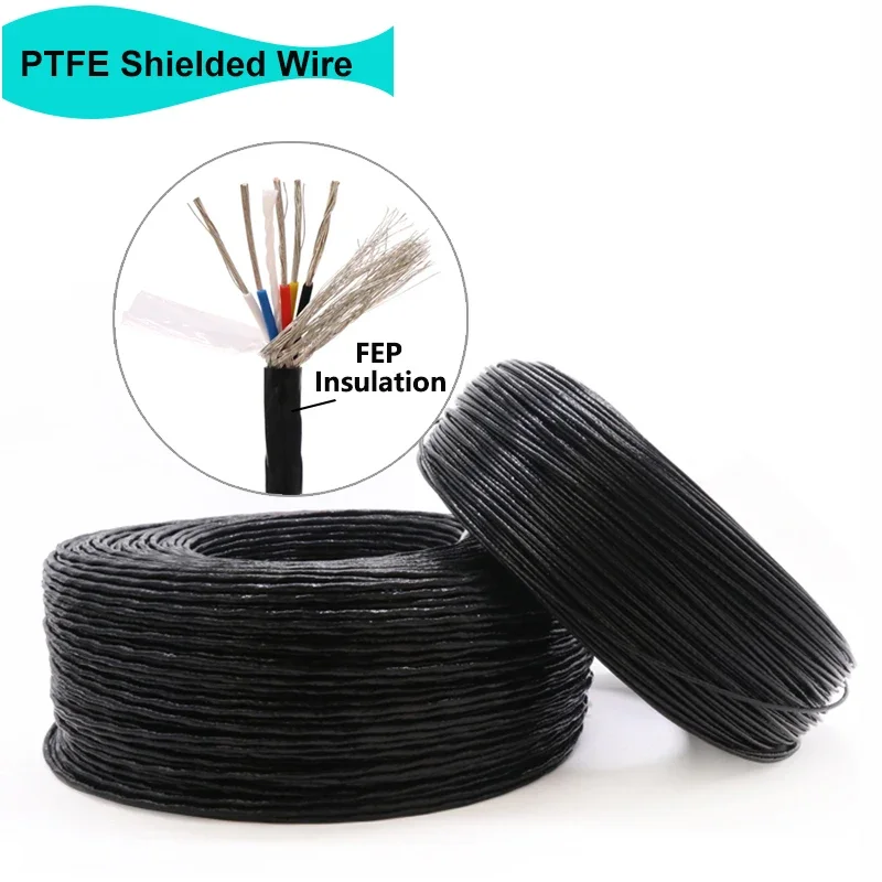 

1/2/5/10m PTFE Shielded Wire 1 2 3 4 5 6Cores High Purity OFC Copper Tinned FEP Insulation 0.3/0.5/0.75/1/1.5mm AFPF Signal Line