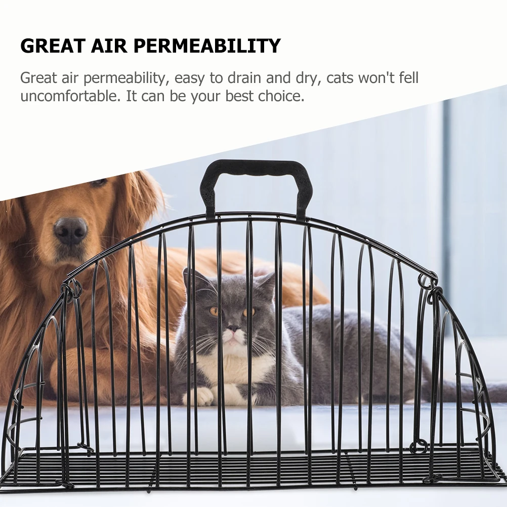 

Pet Bath Cage Cat Washing Mesh Kitten Grooming Shower Reusable Black Medium Portable Breathable Durable Dog Blow Dry Pet