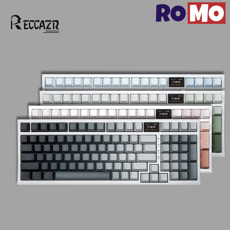 

RECCAZR R98Pro Thri Mode Bluetooth Mechanical Keyboard Gasket Structure Hot Swap Gaming Keyboard N-Key Rollover Office Keyboard