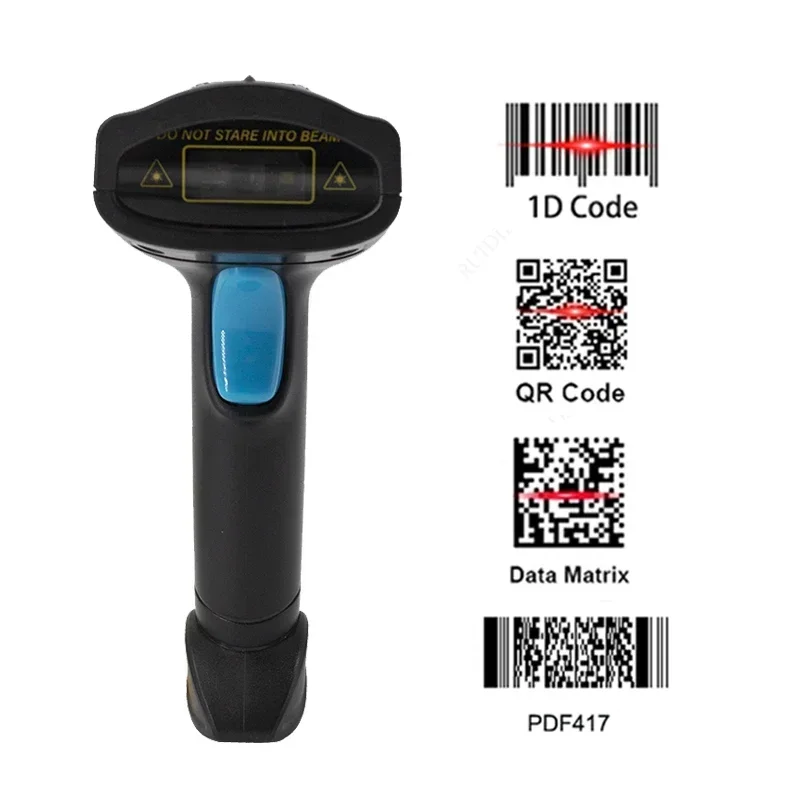 1D 2D Wired Barcode Scanner or Wireless qr Code Scanner or Handheld Bluetooth Reader Bar Portable PDF417 Datamatrix Reader