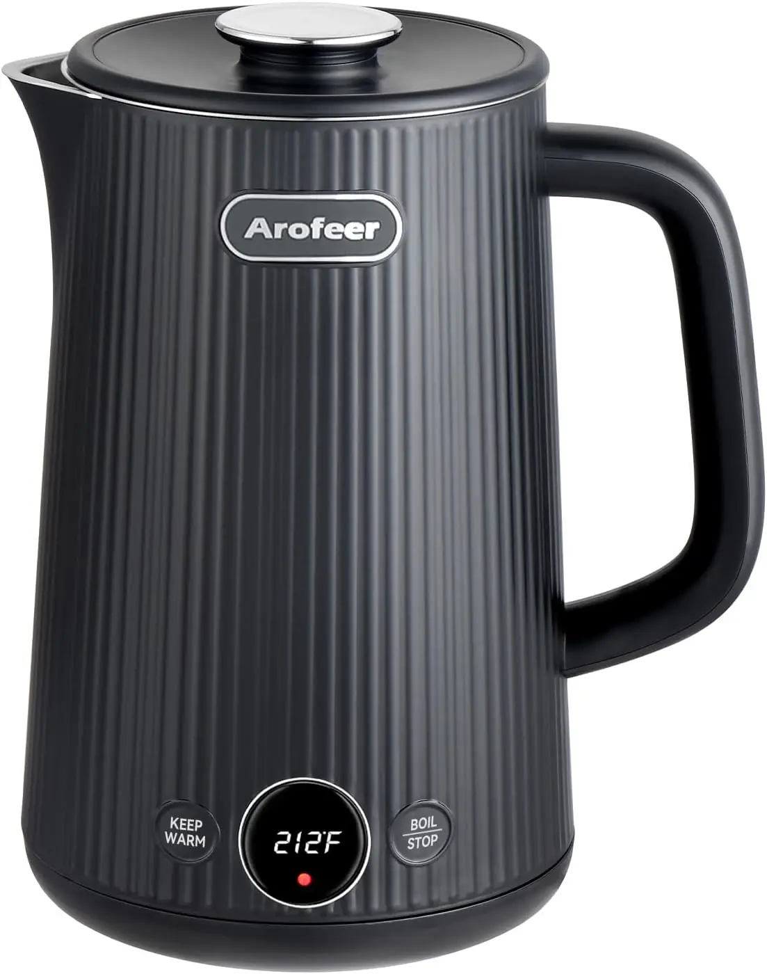 

1.7L Large Electric Kettle with Temperature Control, 1200W Fast Boiling for Coffee & Tea, Keep Warm Feature in Black