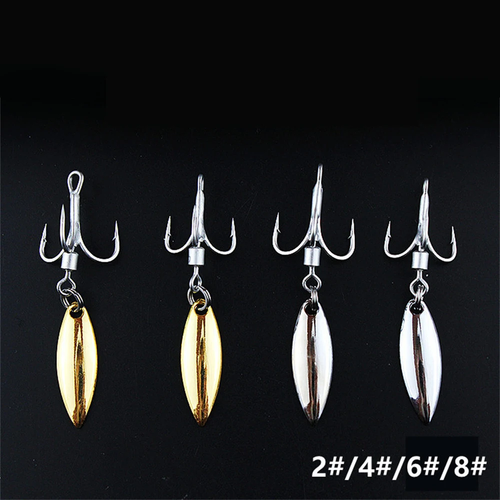 100 Uds anzuelo triple señuelo rotación de alta velocidad cucharas ruidosas lentejuelas cebo duro Spinner agua salada aparejos de Pesca de mar accesorios Pesca - imagen 5