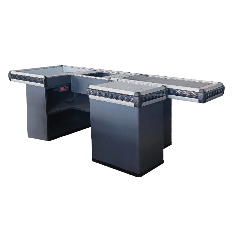 Retail Checkout Counters Supermarket Equipment Steel Checkout Counters