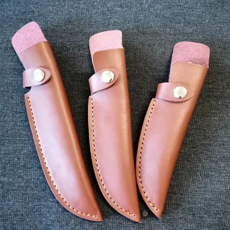 Dropship 13,3 cm 15,5 cm 17,8 cm cuchillo hecho a mano para exteriores soporte de Funda de cuero caza Camping hoja fija cuchillo funda cinturón