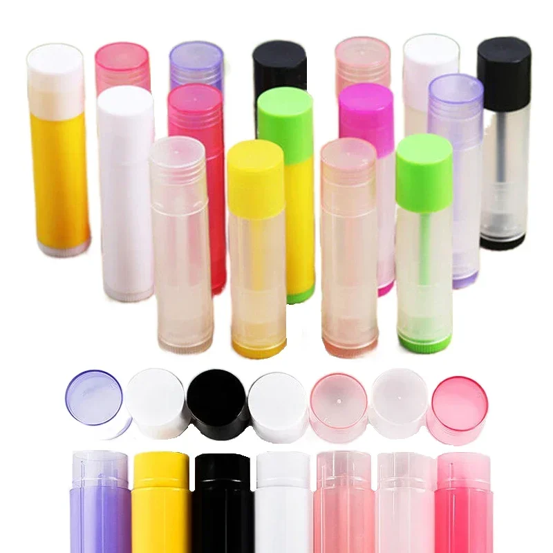 30Pcs 5ml Rotatable Lip Balm Containers Tubes Empty Lip Gloss Tubes Refillable Lipstick Bottles Plastic DIY Lip Gloss Balm Tube