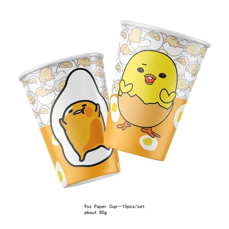 Gudetama An Eggcellent Adventure Theme Disposable Party Decoration Supplie Banner Tablecloth Napkin Kids Toy Packing Baby Shower