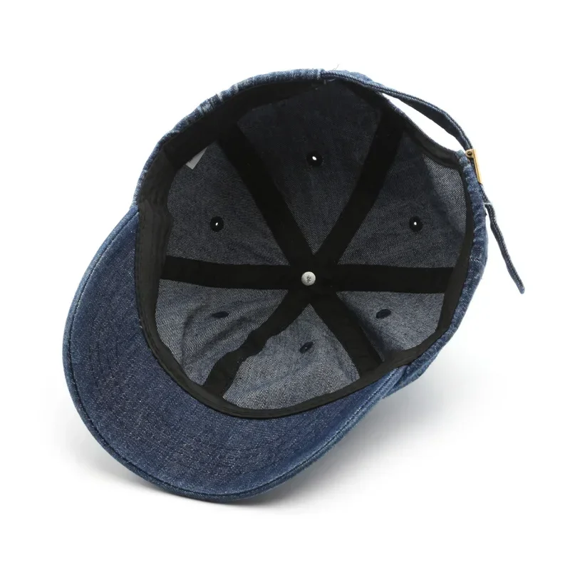 Casquette de Baseball en Denim Solide avec Plaque Légère, Protection Solaire, dehors en Plein Air, Voyage, 1 Pièce