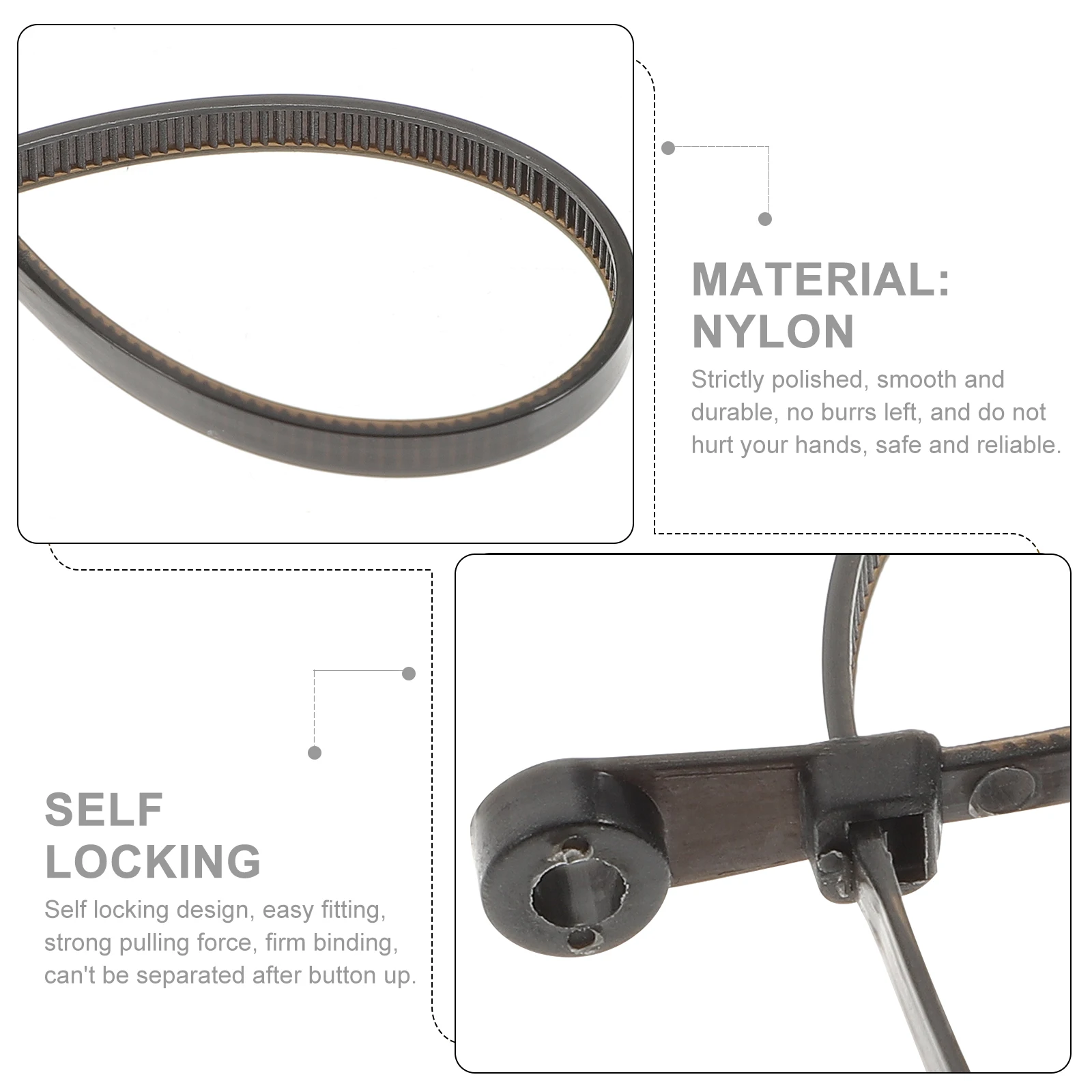 

100pcs Nylon Cable Ties Self-Locking Zip Ties For Binding Durable Smooth Indoor Outdoor Use Cable Zip Tie With Screw Holes
