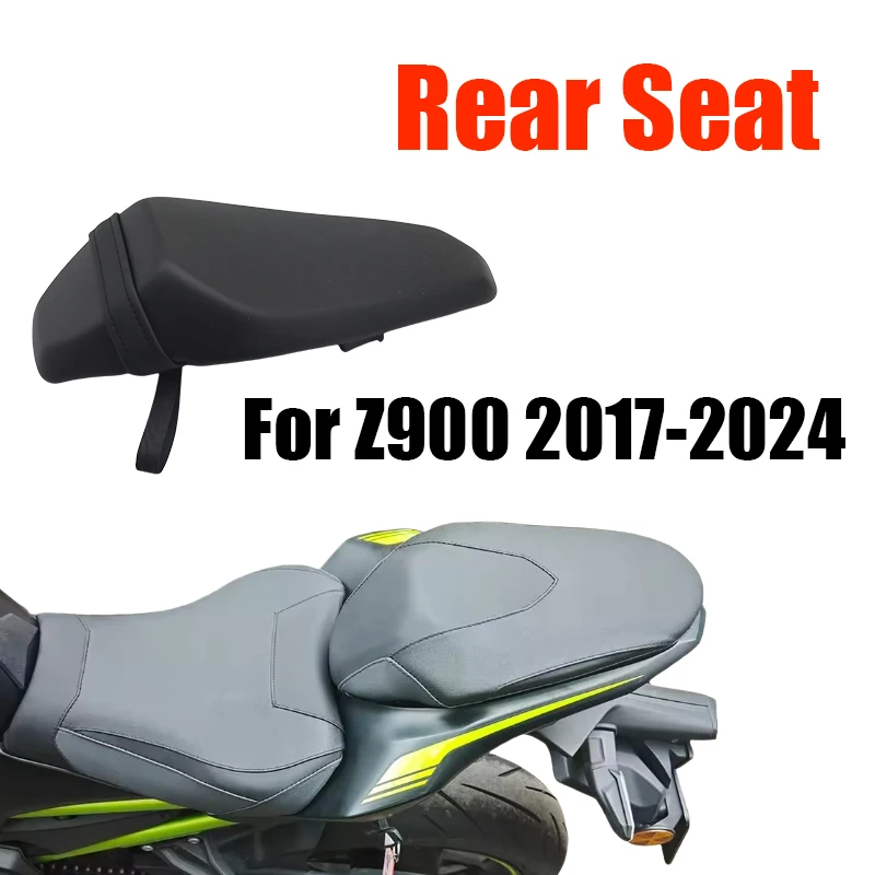 

Черное заднее пассажирское сиденье для Kawasaki Z900 Z 900 2017-2024, чехол на сиденье мотоцикла, аксессуары