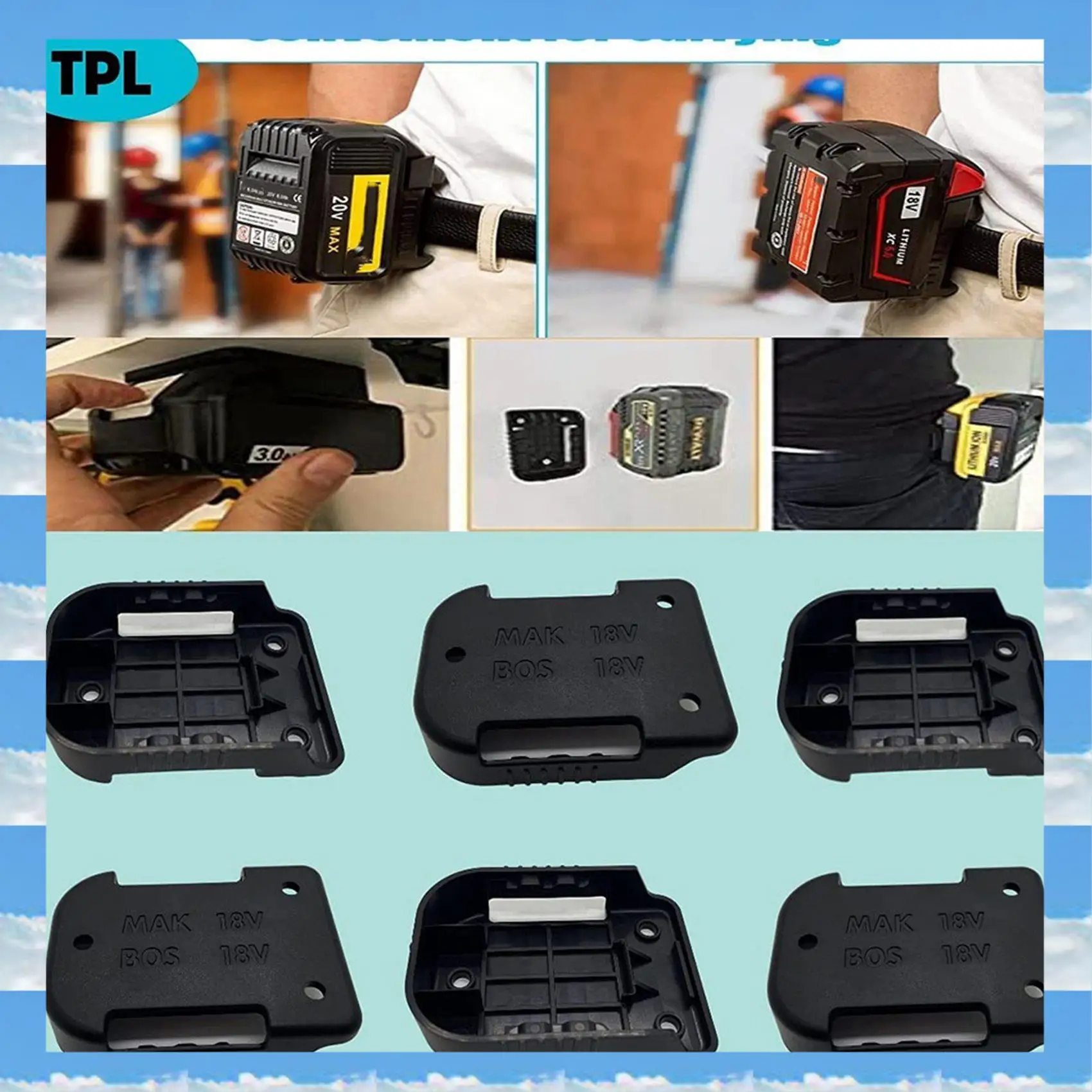 

A11I 12 Pack Battery Mounts Holder For 18V Battery,Also For 18V Battery Mounts/Belt Clip,Wall Battery Holder