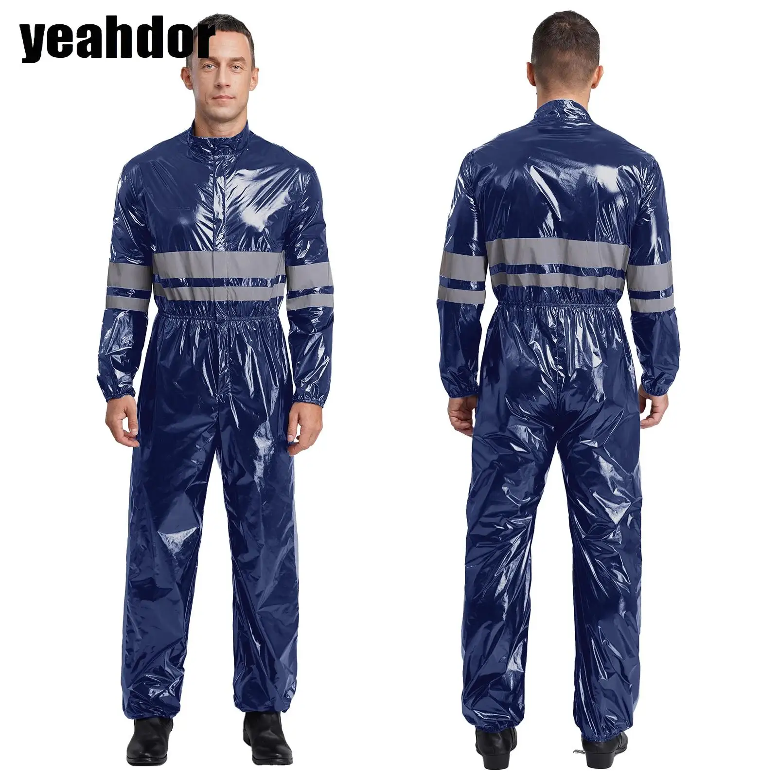 

Reflective Workshop Uniforms Men Water Resistant Coveralls Long Sleeve Jumpsuit Factory Dustproof Hooded Coverall Unisex Uniform