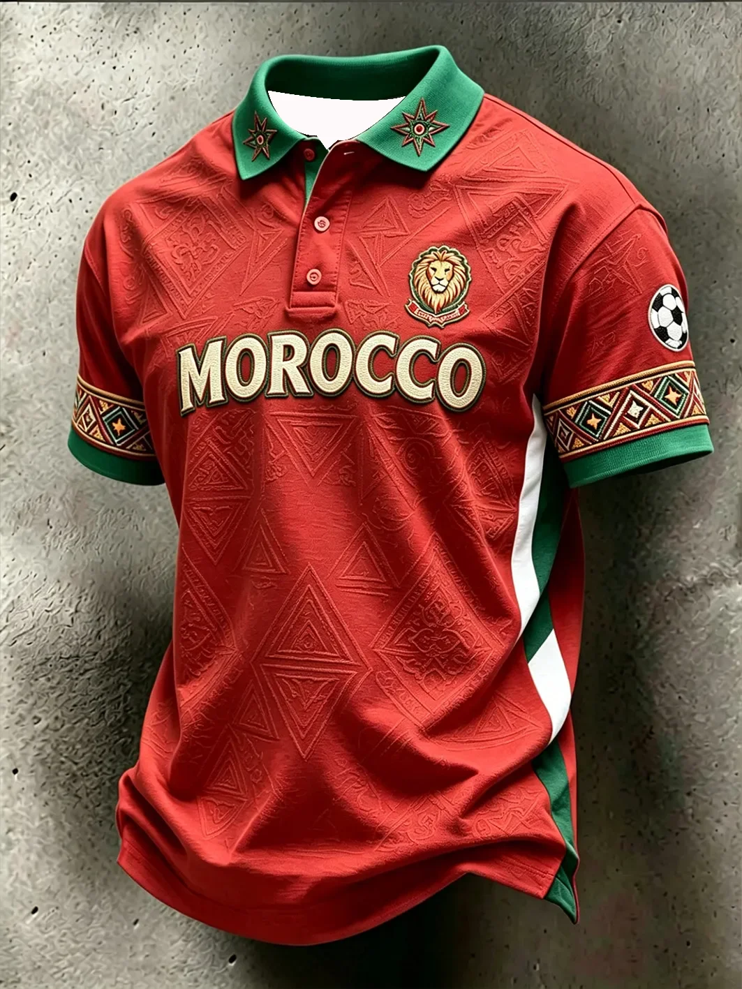 2026 Model Moroccan Fan Football Polo Shirt - 3D Print - Com
