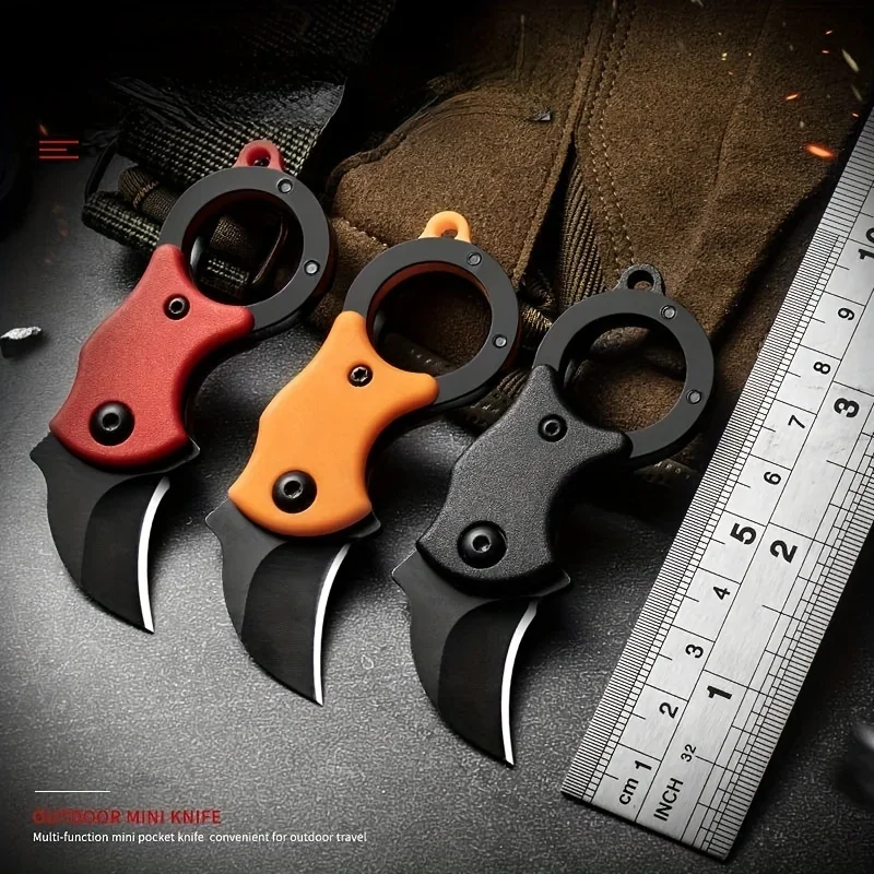 

Outdoor Folding Knife EDC Claw Box Cutter Necklace Knife Camping Portable Self-defense Pocket Knife