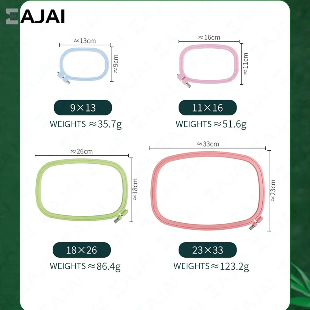 ABS Plastic Rectangular Hand Embroidery Frame,Square Embroidery Set, Cross Stitch Embroidery Hoop For Art Craft Handy Sewing