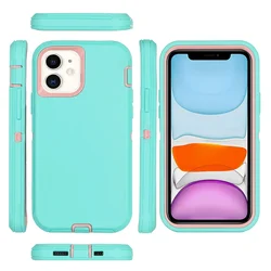 Defender Case For iPhone 16e 11 12 13 14 15 16 Pro Max 3 in 1 Heavy Duty Shockproof Hybrid Armor Cover