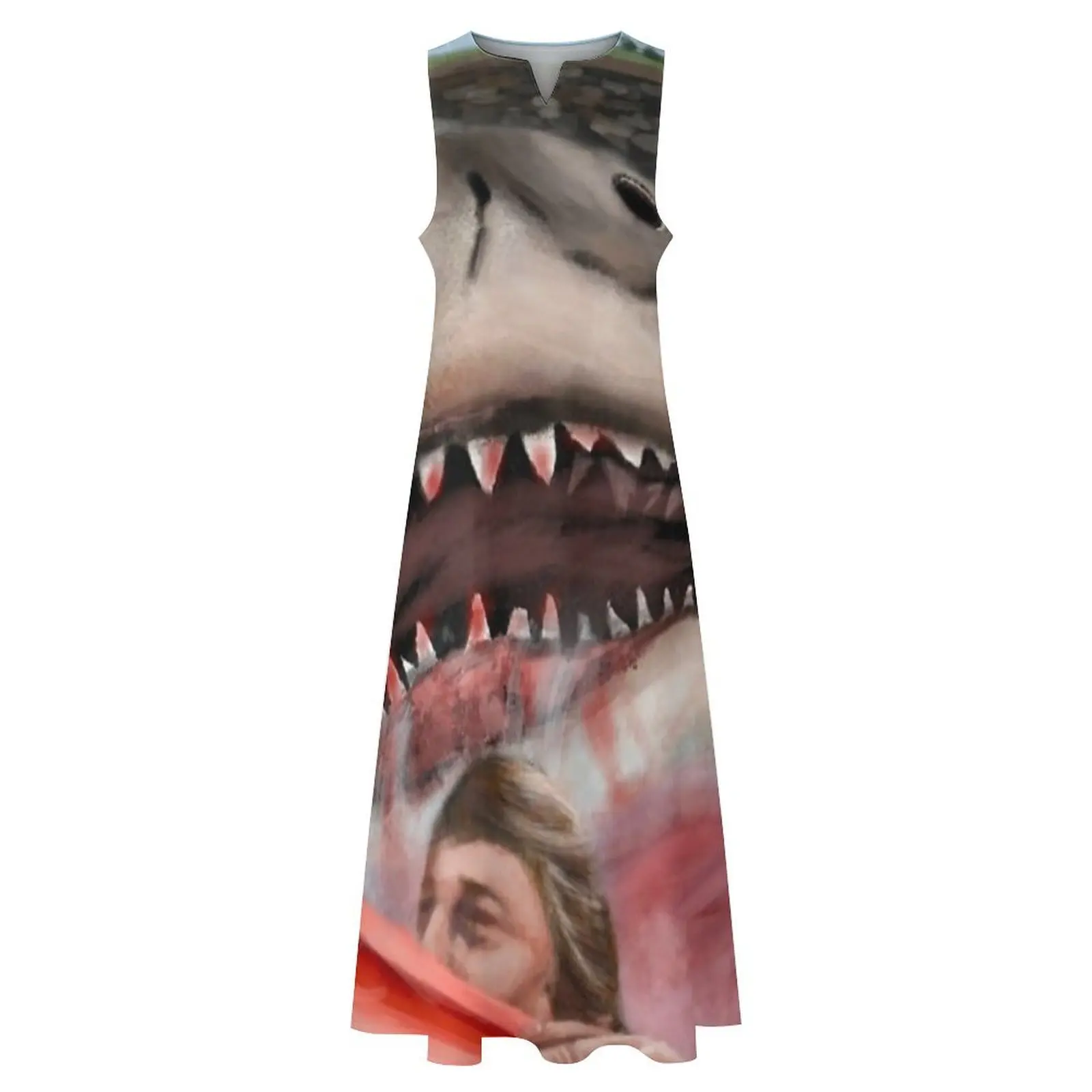 Shark Attack (Jaws) فستان طويل للحفلات ملابس نسائية ملابس نسائية كورية أنيقة