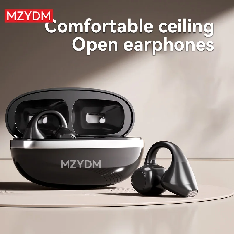 سماعات بلوتوث لاسلكية 5.4 مفتوحة الأذن كليب سماعات الأذن الرياضية خطافات الأذن HiFi ستيريو الصوت إلغاء الضوضاء مقاوم للماء للجري #4