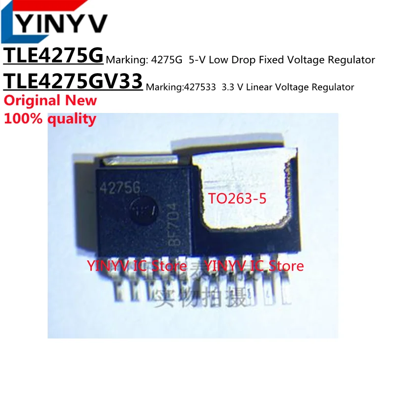 5PCS TLE4275G  4275G  5-V Low Drop Fixed Voltage Regulator TLE4275GV33 427533 TLE4275 3.3 V Linear Voltage Regulator TO263-5 new