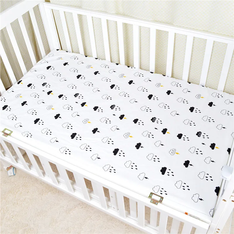 110*60cm Baby Mattress Clouds Flamingo Cotton Breathable bed Sheets Baby Bedding Children\'s Bed Cover Newborn photography props