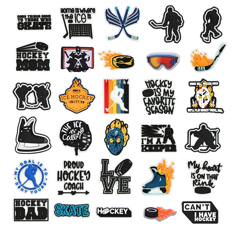 New hockey PVC soft glue drop plastic removable decorative buckle hole shoes charm shoe buckle cross-border DIY accessories spot