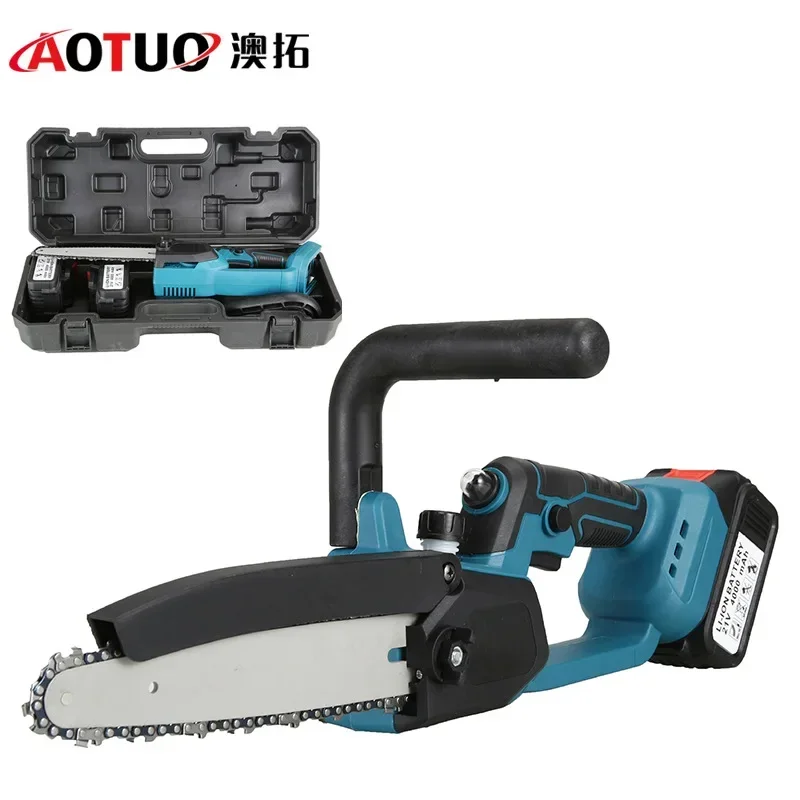 Electric Chainsaw 8 Inch Cordless Rechargeable Lithium Battery Mini For Home Garden Pruning Outdoor Logging