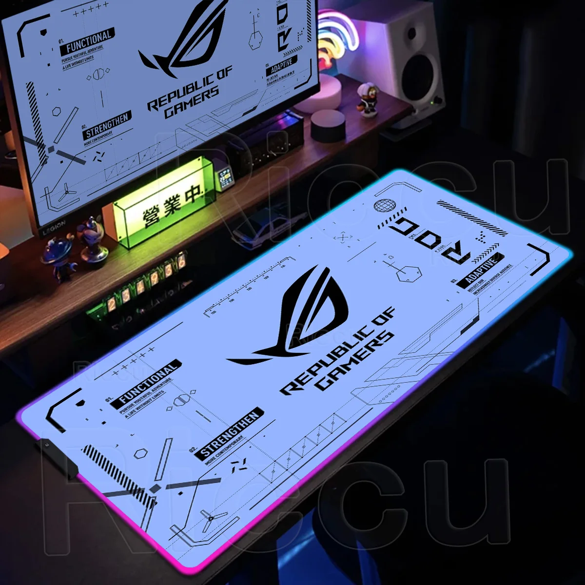 

RGB ASUS Pc Gamer Keyboard Large Mouse Pad ROG XXL Colorful Non-slip Mousepad LED Glowing Carpet Rubber Gaming Computer TableMat