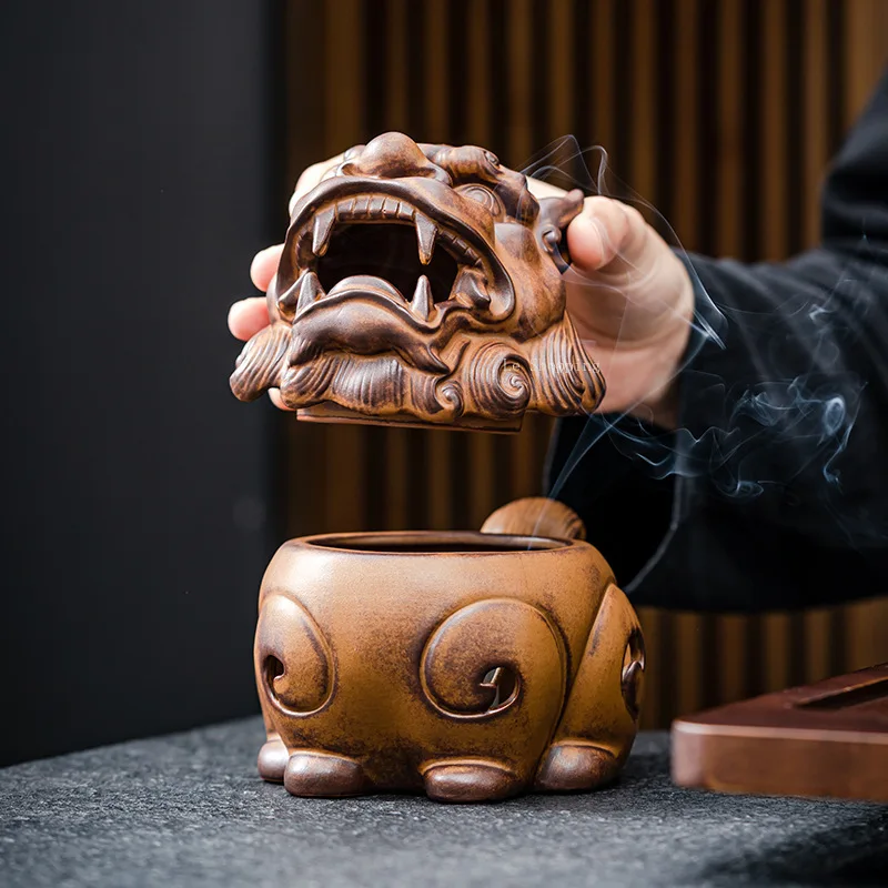 Creative Ceramic SuanNi Incense Burner/Zen Incense Coil Censer Temple Worship Household Tea Table Decoration Religious Supplies