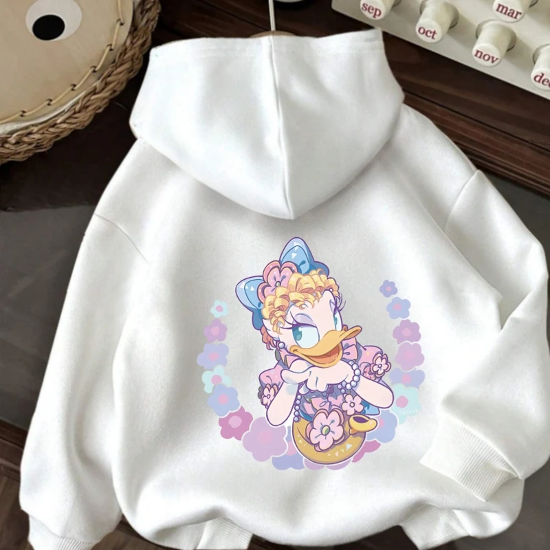 سترة بقلنسوة مطبوعة بنمط الرسوم المتحركة للسيدات من Disney - سترة كاجوال ناعمة ودافئة من القطن الخالص، بأكمام طويلة مريحة لجميع المواسم