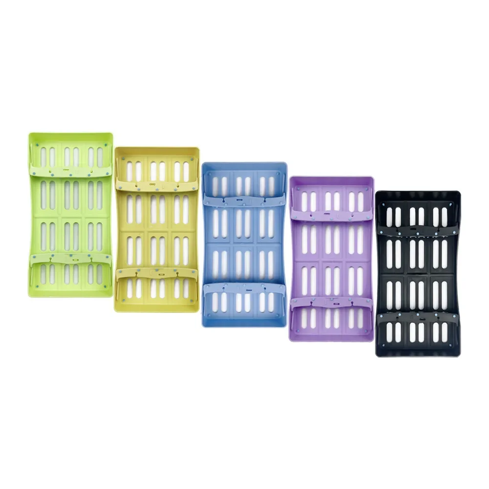 3Pcs 치과 악기 상자 Autoclavable 플라스틱 치과 악기 보관 랙 케이스 플라스틱 소독 트레이 홀더