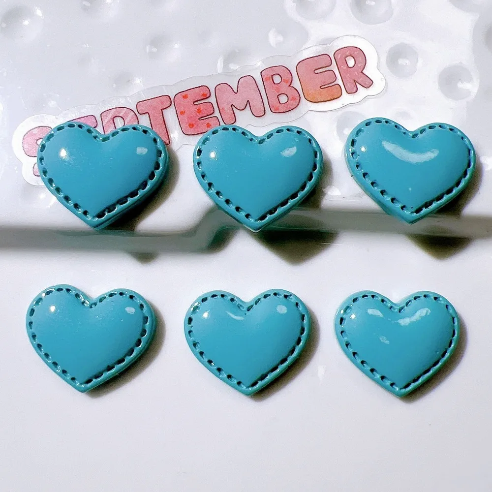 10pcs Mini Kawaii Cute Fake Stitch Heart Flat Back Cabochons Scrapbook Diy Party Hairpin Accessories Home Decoration Craft